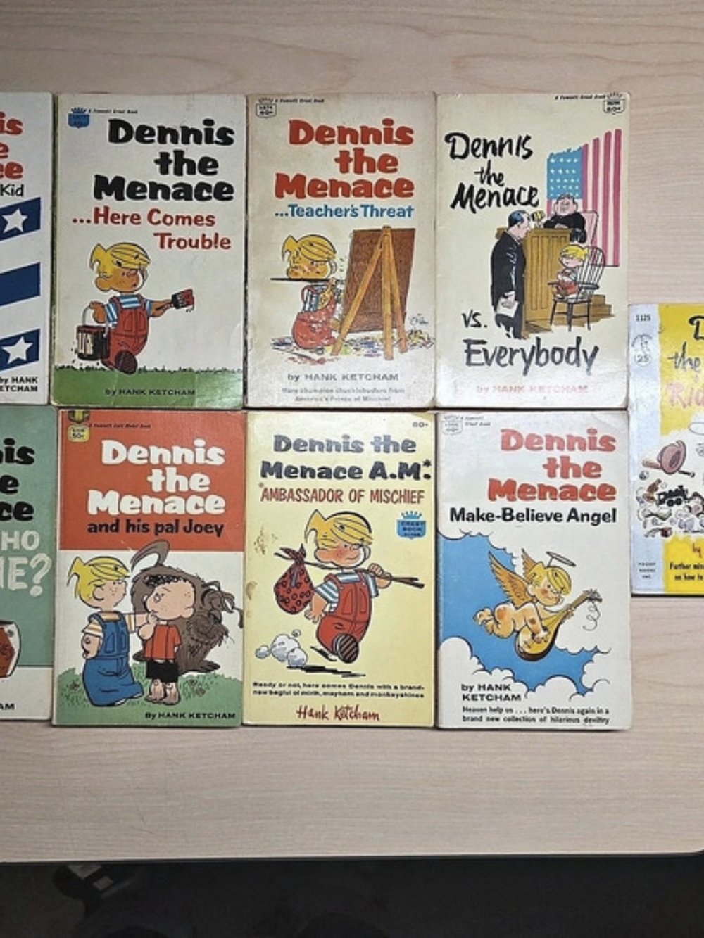 Vintage Dennis the Menace Paperback Book Lot (9 Books)